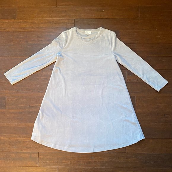 LOFT Gray Velvet Swing Dress - Picture 2 of 5